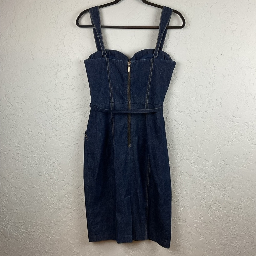Jessica Simpson Sweetheart Bustier Top Denim Strap Dress Sz 6 - Picture 4 of 9